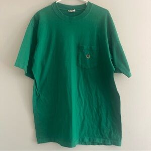 Vintage Made In USA Tommy Hilfiger Pocket T-Shirt. Kelly Green Men’s Medium